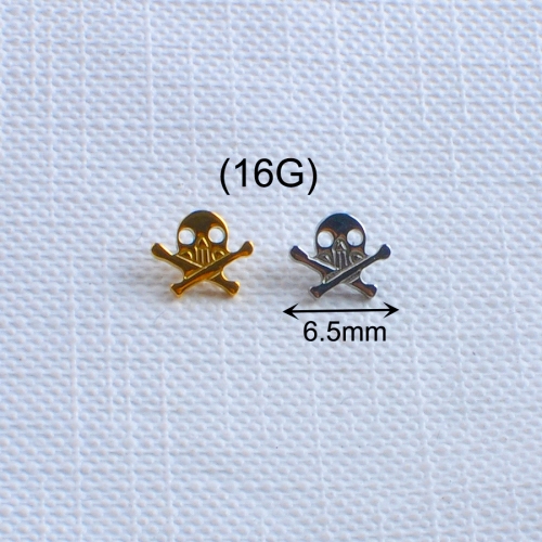 ASTM F136 Titanium skull shaped threaded Ends piercing Jewelry titanium piercing jewelry nose piercing jewelry--P173