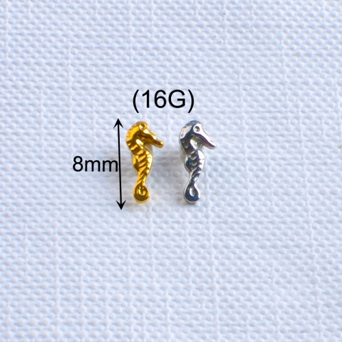 Helix piercing  Minimalist Hypoallergenic Cute Design ASTM-F136 titanium Mini Hippocampus Piercing Earrings -P247