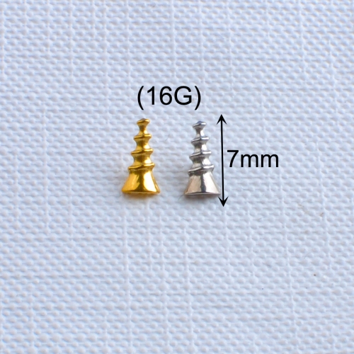 Punk Men's Fashion Jewelry Screw Shaped Stud Earrings ASTM-F136 titanium Screw Nail Design Piercing Body Jewelry--P486