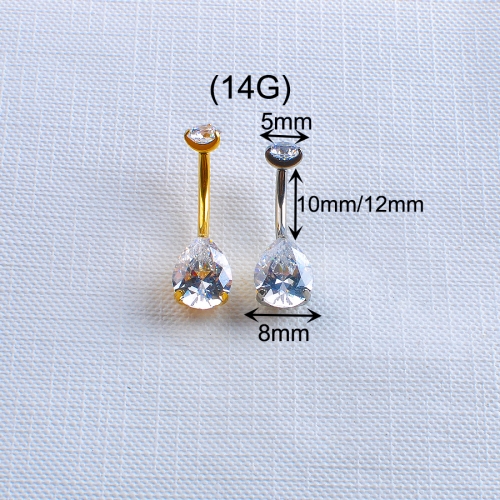 Nave Piercing Jewels Body Jewelry ASTM Piercing Titanium  5/8mm Clean Zircon Titanium 1.6mm Internal Thread ASTM F136-W33