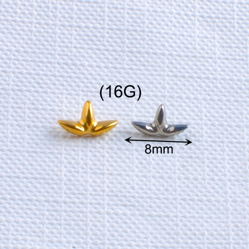 Titanium Leaf Flat Back Labret Ear Studs Clover Top Body Piercing Jewelry Supply Helix Tragus titanio joyeria-P237