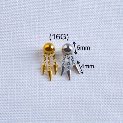 Sphere and three cone pendants Internal Threaded Piercing Titanium Body Piercing  ASTM F136 Titanium-P316