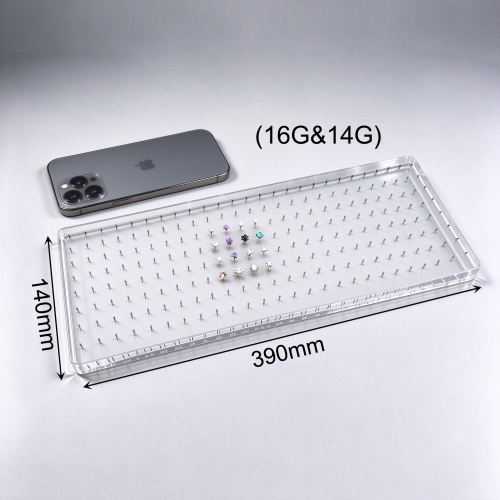New Arrive 208 holes Acrylic Piercing Jewelry Display Stand Transparent High Quality Jewelry Holders for Body Jewelry 140x390mm