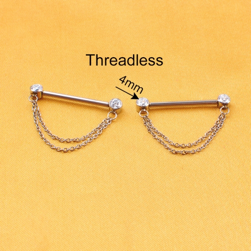 Women's ASTM-F136 titanium Body Jewelry Dangle Nipple Barbell Rings Floral Pattern Fashion Nose Piercing Nipple Piercing Religious--T41