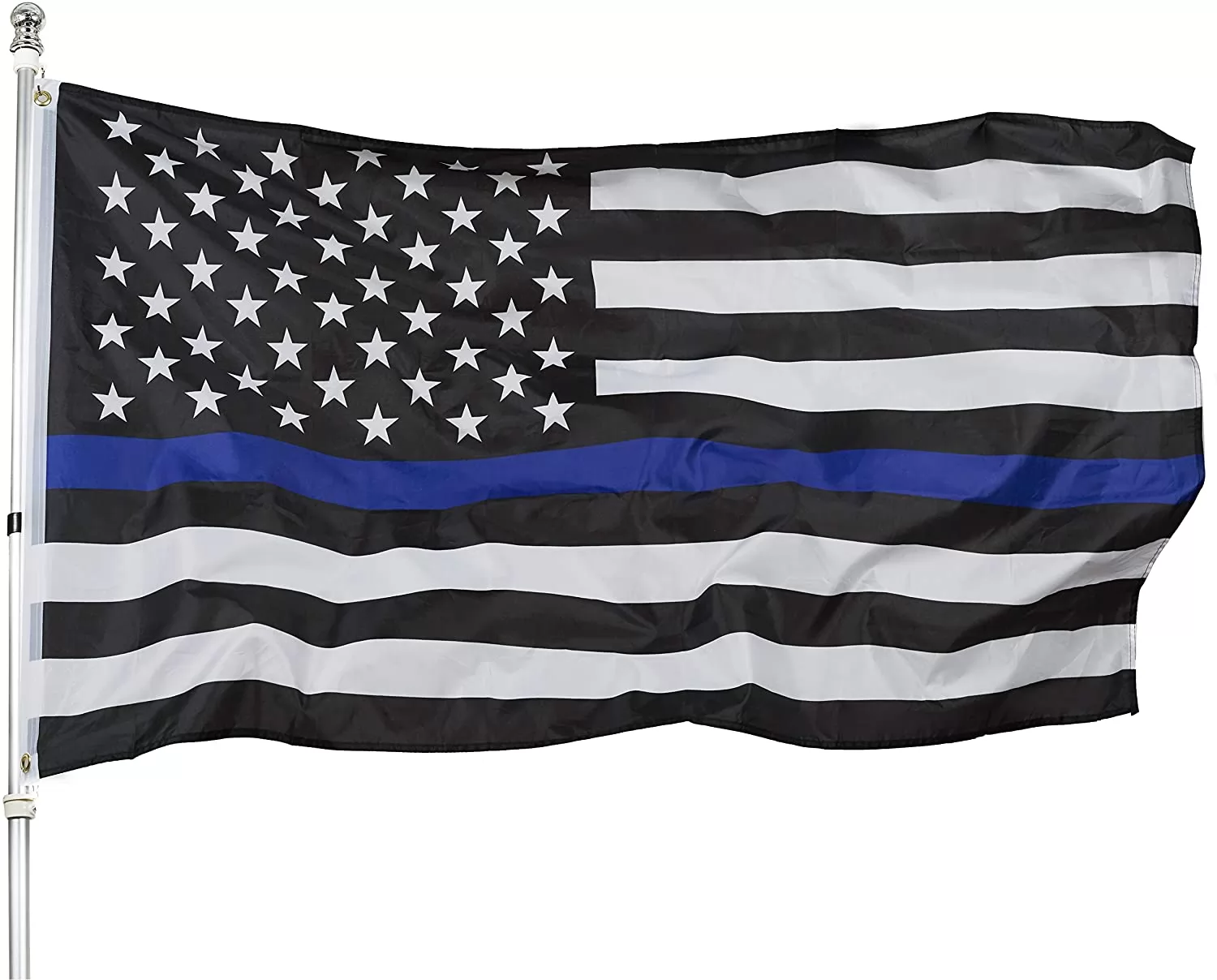 Thin Blue Line American Flag - 3x5 Blue Stripe American Matter Flags - USA Honoring Law Enforcement Officers Banner Flags Outdoor Indoor