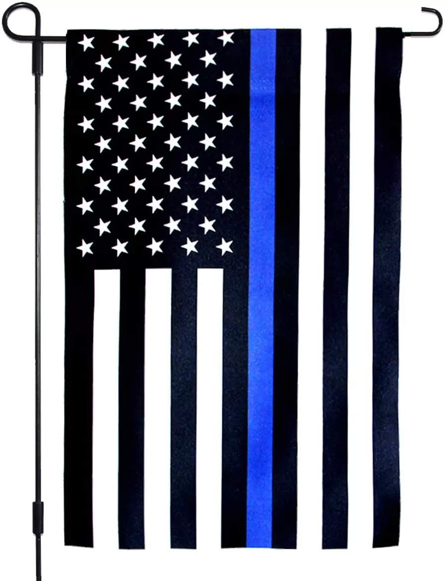 Homissor Thin Blue Line Garden Flag- American Double Sided Yard Flag Banner Outdoor Lawn Decoration 12.5 X 18.5 Inch