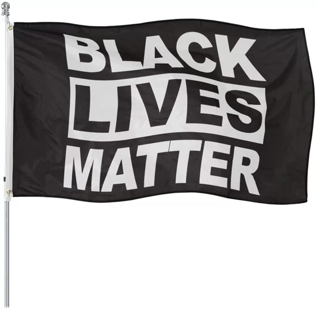 Homissor Black Lives Matter Flag 3x5 Outdoor- 100% Durable Polyester Black Pride BLM Flag Banner with 2 Grommets(Black)