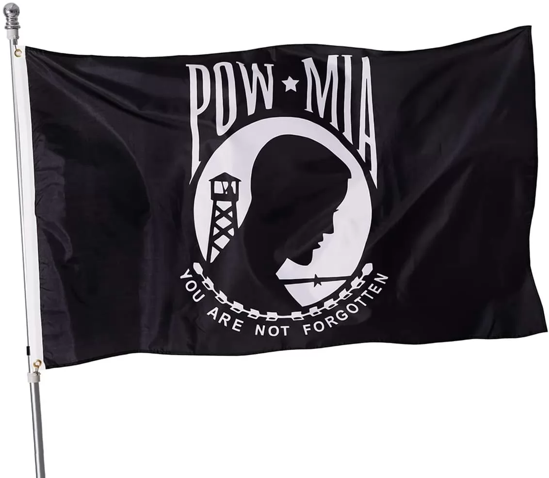 Homissor Pow Mia Flags 3x5 Outdoor- You are Not Forgotten Flag Banner with Grommets for Indoor Printed