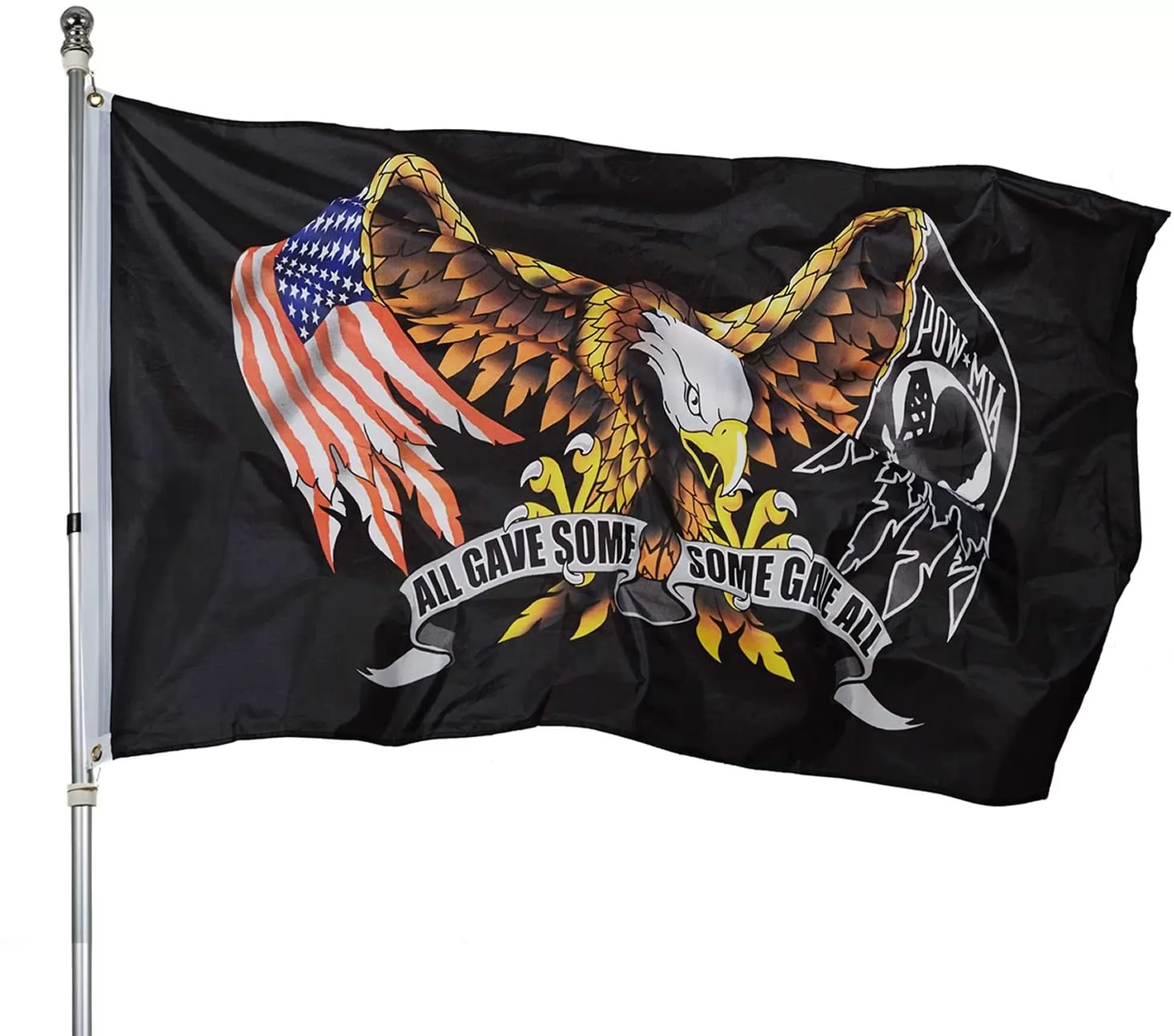 Homissor Pow Mia Eagle Flag 3x5 Outdoor- All Gave Some Some Gave All Flags Banner