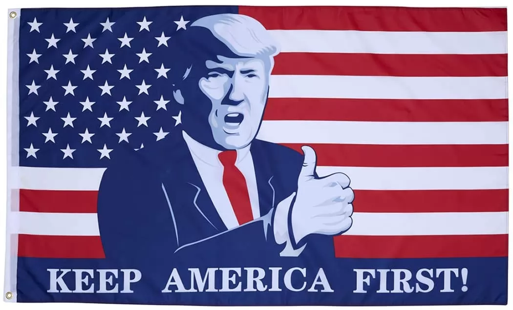 Donald Trump for President Flag 3x5 Ft- Keep America First Flag Banner for Outdoor Indoor- Trump Thumbs Up Throw