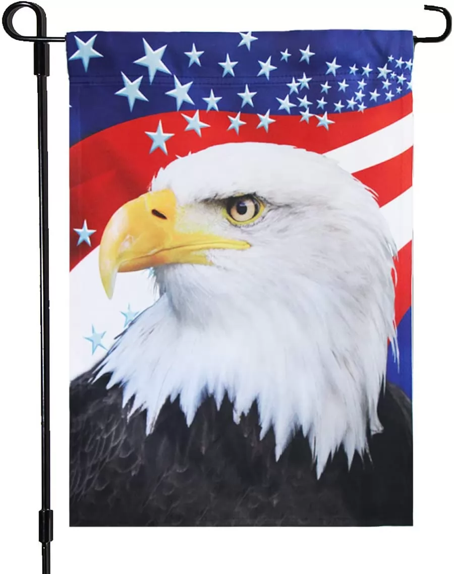Homissor Eagle America Patriotic Garden Flag- July 4th American Independence Day Decorative Yard Flags Banner Double Sided Patriotic Party Decor 12.5