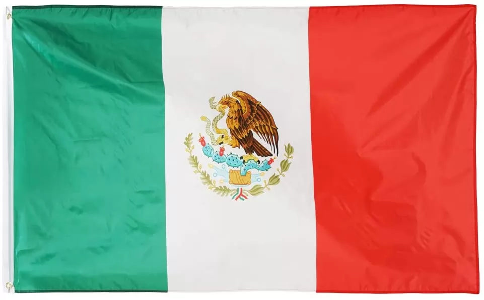 Homissor 3x5 Feet Mexican Mexico Flag - 100% Polyester Vivid Colors Mexican MX Flags Banner with Brass Grommets