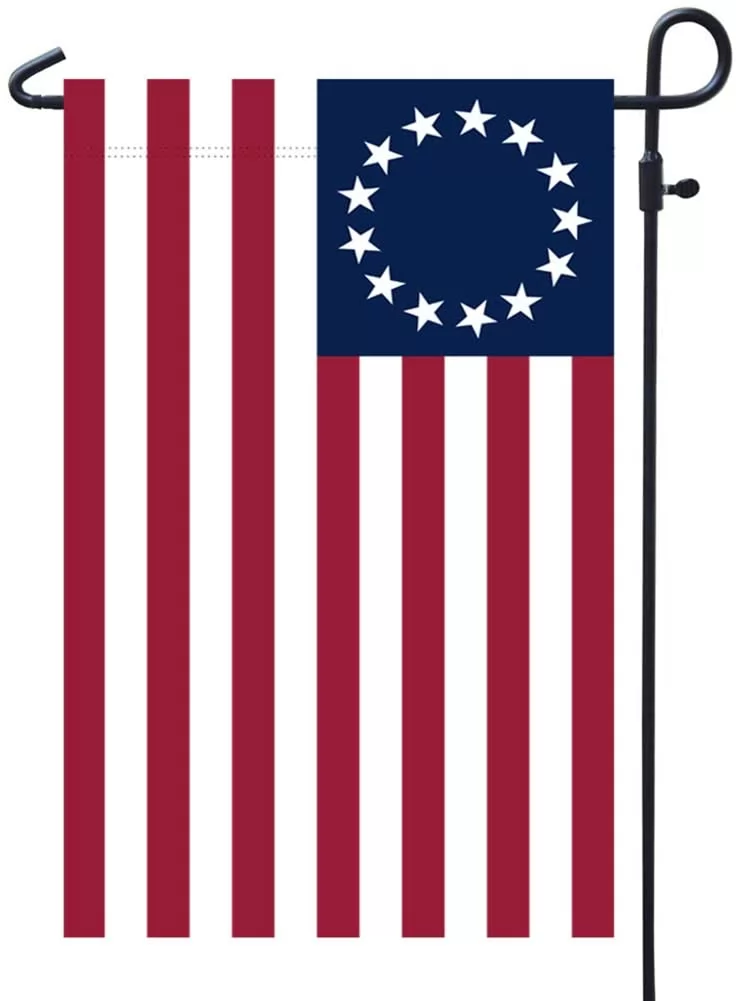 Homissor Betsy Ross American Garden Flags-13 Star US Double Sided Yard Flag Banner Patriotic Outdoor Lawn Decoration 12.5 X 18.5 Inch - Betsy Ross Fla