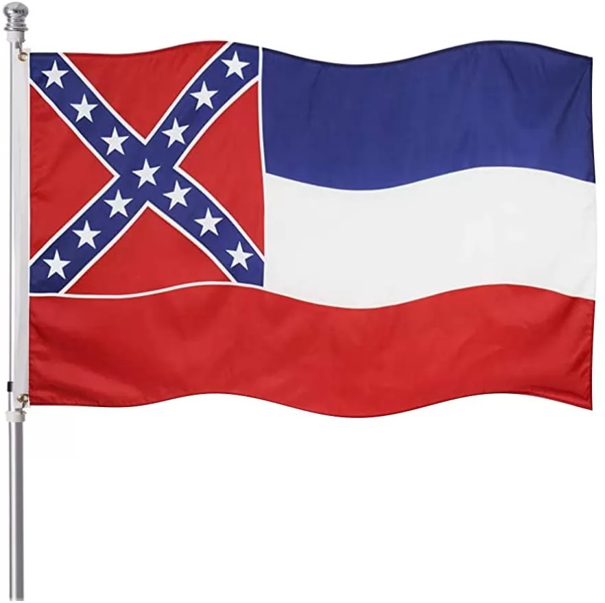Homissor State of Mississippi Flag 3x5-100D Polyester Heavy Duty,Vibrant Colors,Mississippi State Flags Banner for Outdoor Indoor with 2 Grommets