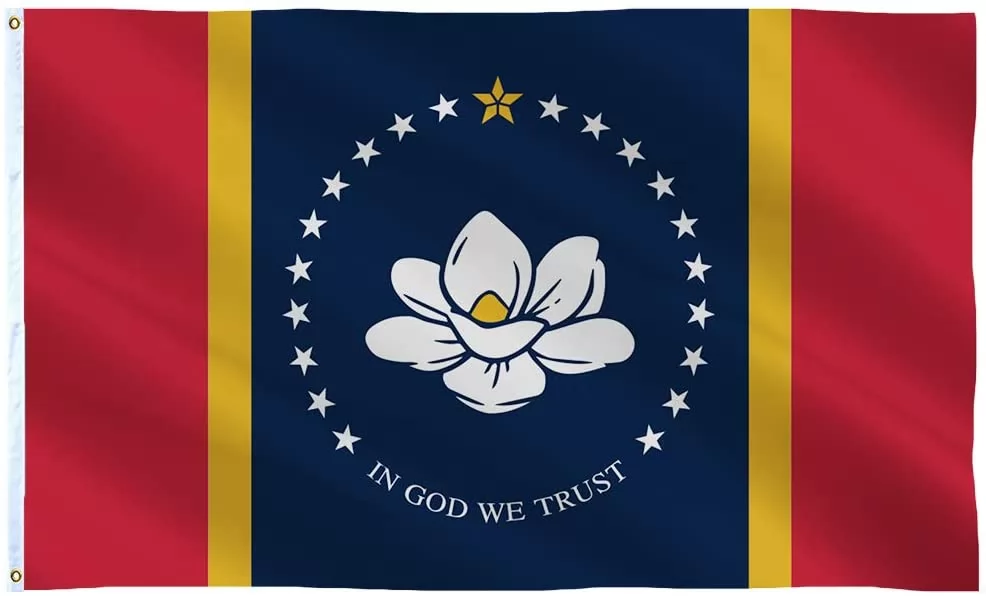 New Mississippi State Flag 3x5 Outdoor, In God We Trust Flag, Magnolia Flag