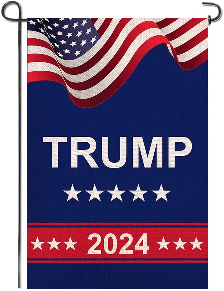 Homissor Donald Trump 2020 Garden Flags- Keep America Great Again Double Sided Yard Flag Banner Lawn Outdoor Decoration Election Day 12.5x18 Inch