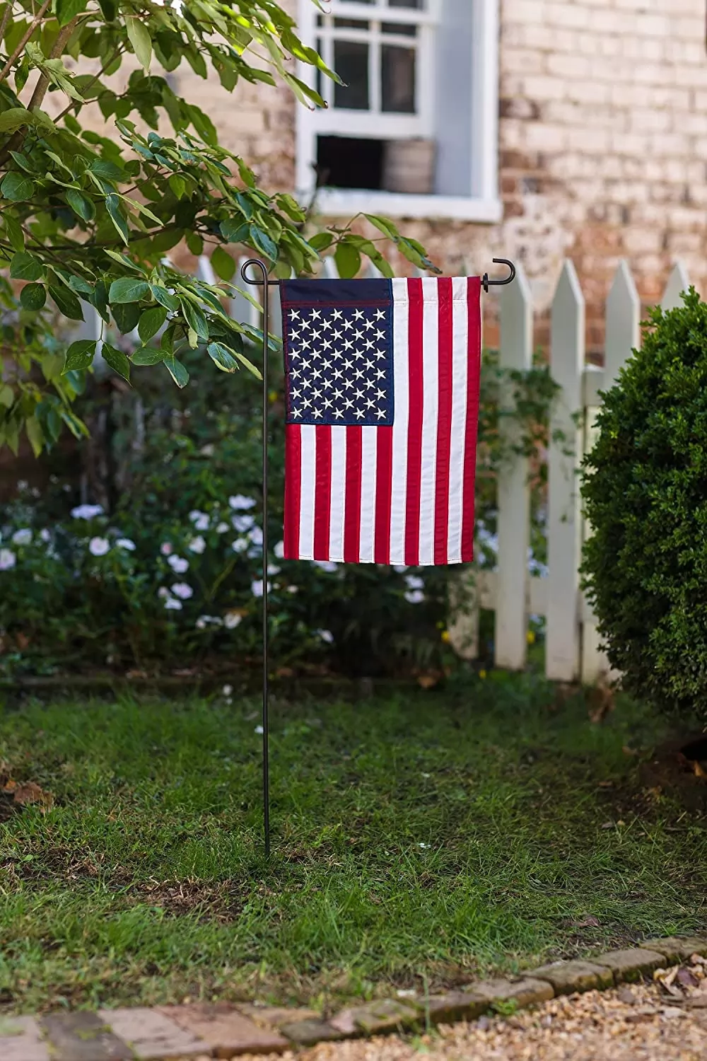 Homissor American Flag Garden Size Applique Flag - 12.5 x 18 Inches Outdoor Patriotic Americana Decor for Homes and Gardens