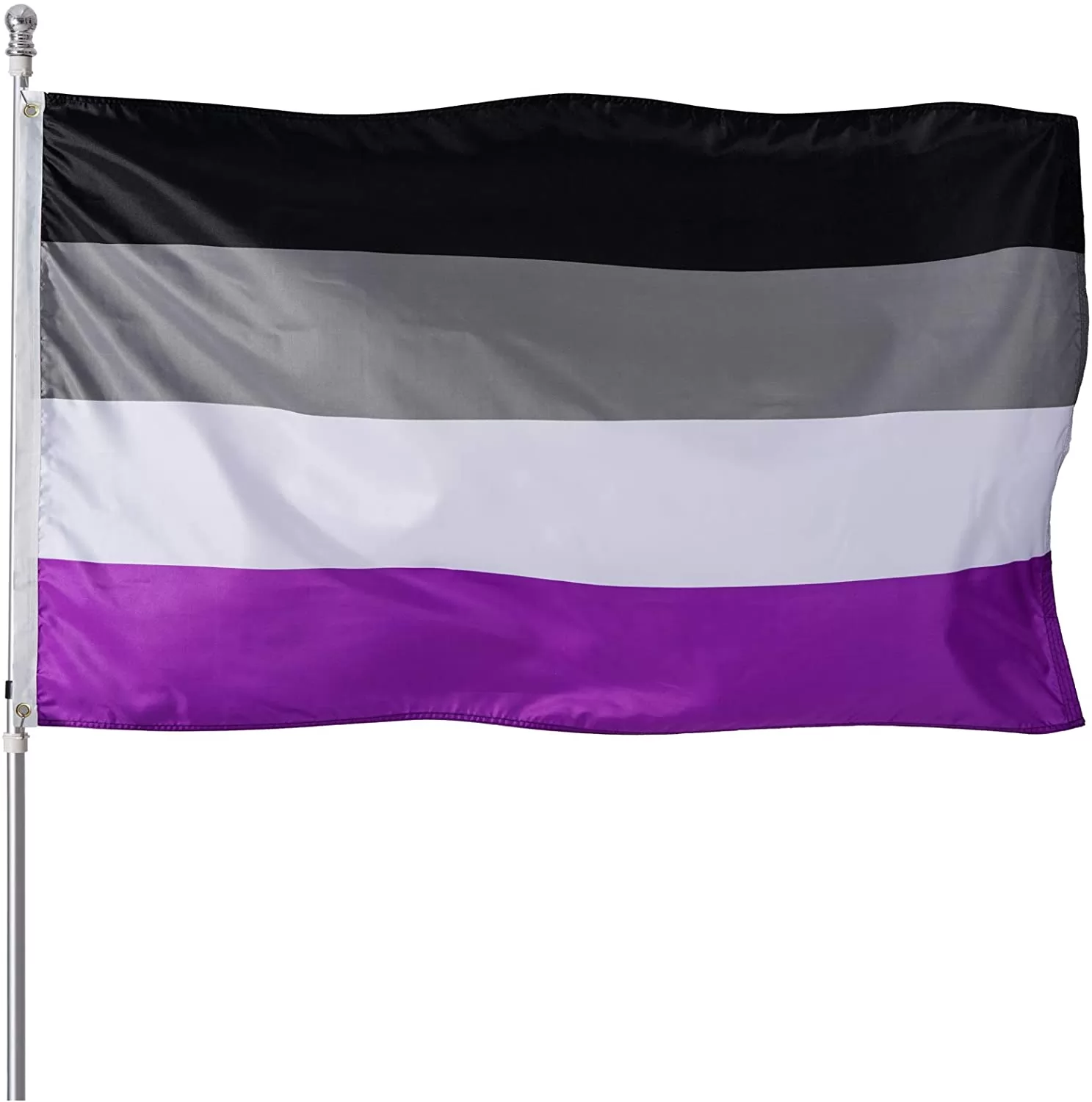 Homissor Asexual Pride Flag 3x5 Heavy Duty Polyester LGBT Asex Omnisexual Equality Flags for Outdoor Wall with Brass Grommets & Durable Header