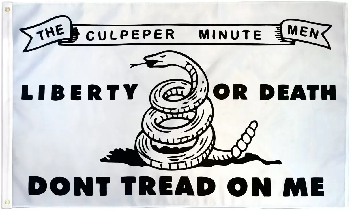 Homissor Culpeper Don't Tread on Me Flag Minutemen Banner Liberty or Death Pennant 3x5 Vivid Color and Fade Proof - Canvas Header and Double Stitched
