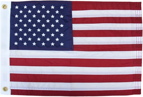 HomissorAmerican Flag 2x3Ft US Flag- Heavy-Use Nylon w/ Embroidered Stars & Sewn Stripes - Deluxe Fast-Dry, All-Weather USA Flag