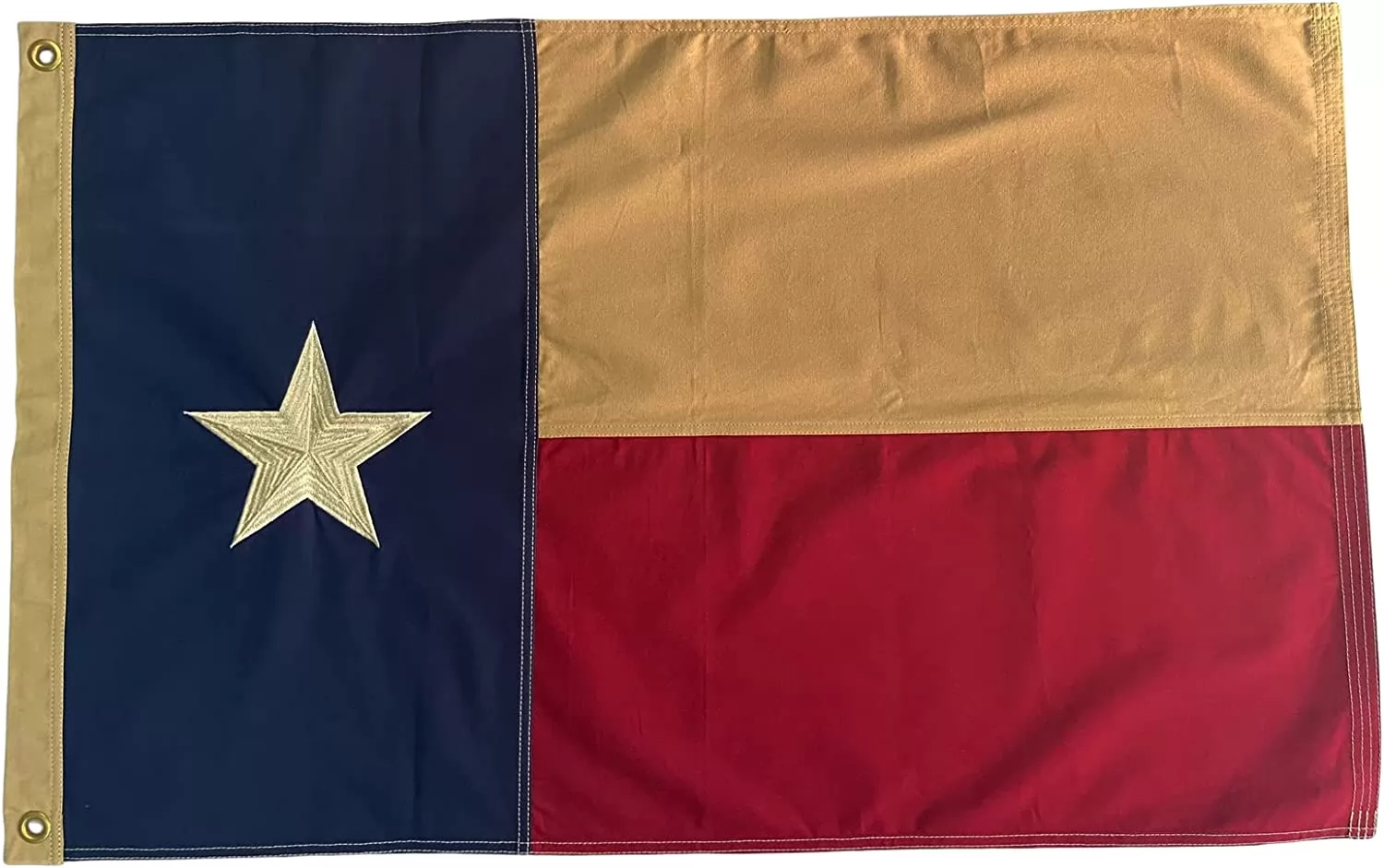 Vintaged Texas Flag Cotton 3x5 Outdoor TX State Flags Heavy Duty Made in USA Embroidered Stars Vintage Banner