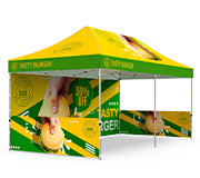 10x20 Advertising Canopy Tent, Option 4:Tent Top+1 Full Wall+2 Half Walls