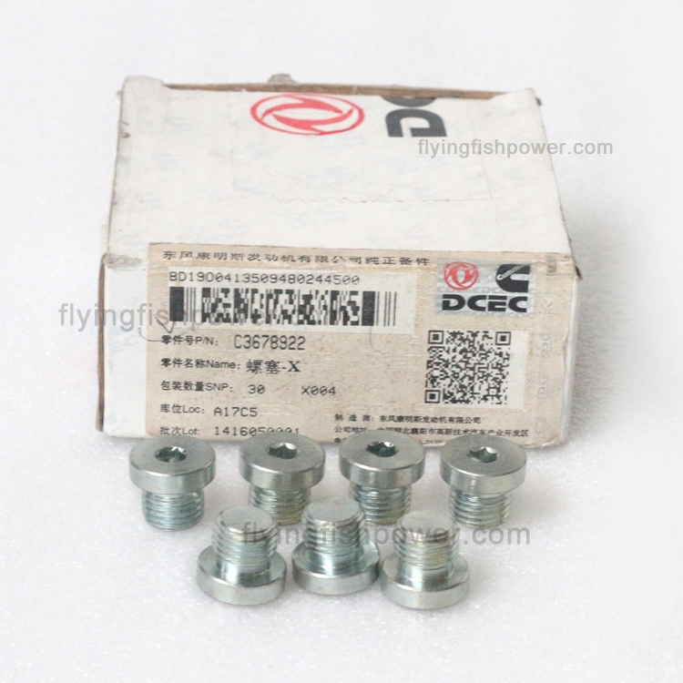 Cummins ISDE ISZ13 M11 Engine Parts Threaded Plug 3678922