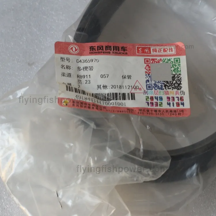 Courroie striée 4365970 8PK1417 des pièces de moteur Cummins ISZ
