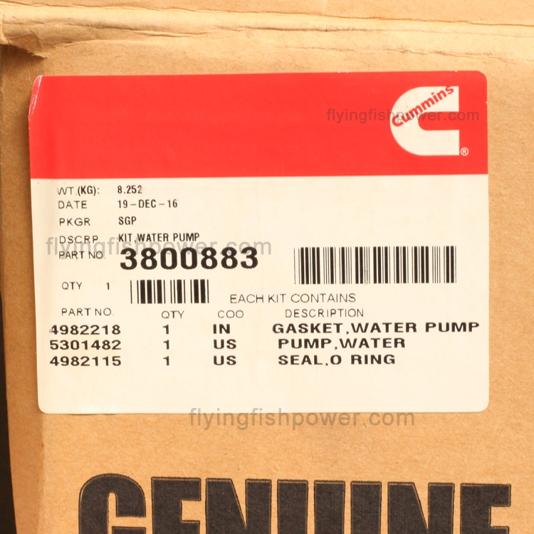 Wholesale Cummins B3.3 Engine Parts Water Pump 3800883 5404284 5301482