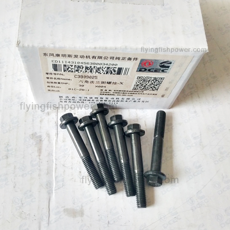 Cummins isbe isle l piezas del motor hexagon brida de la cabeza tornillo 3909025