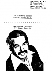 Joe Riding - Comedy Cabaret Notes 2 By Joe Riding