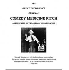 Thompson's Original Comedy Medicine Pitch - George Thompson