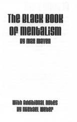 The Black Book of Mentalism by Max Maven and Michael Weber