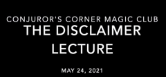Tom Dobrowolski The Disclaimer Lecture 24 May 2021
