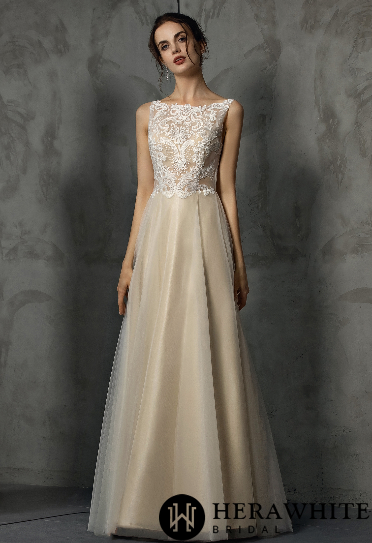 Delicate Applique A-Line Wedding Dress