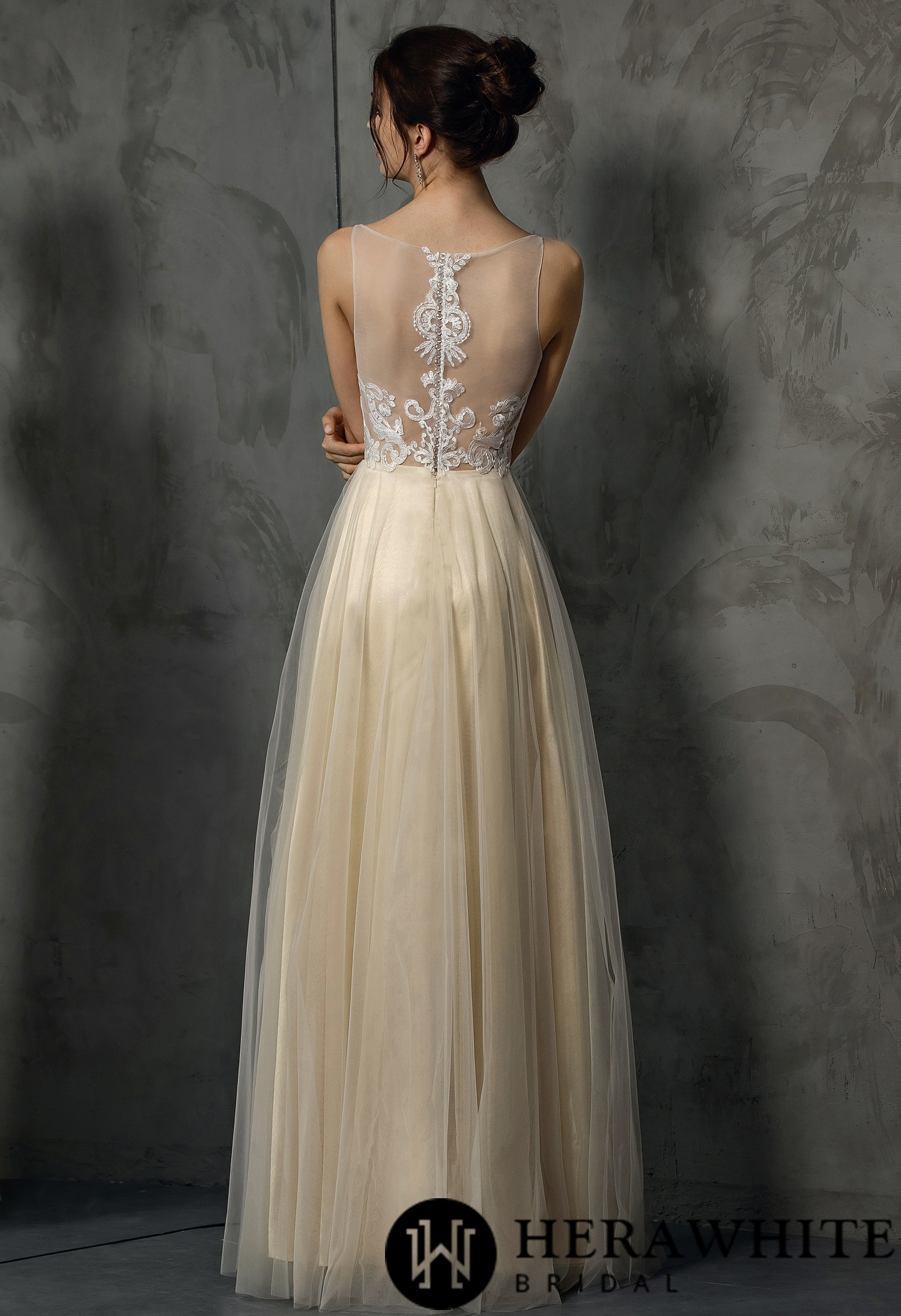 Delicate Applique A-Line Wedding Dress
