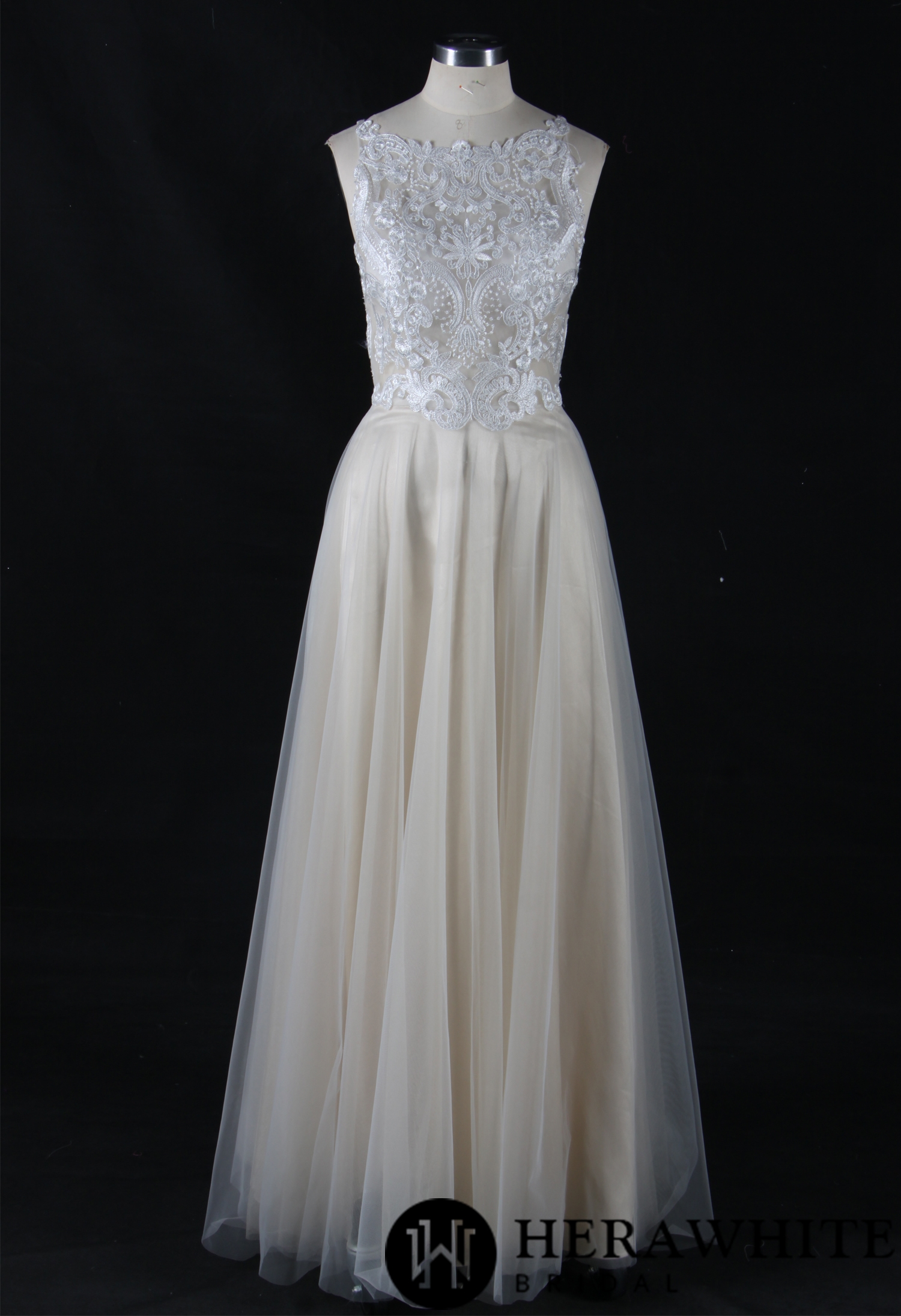Delicate Applique A-Line Wedding Dress