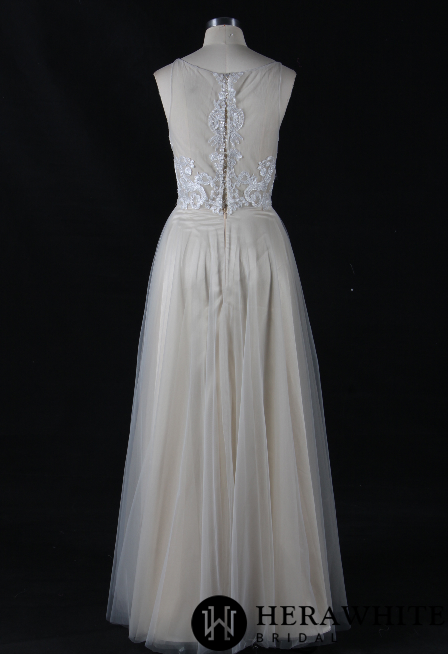 Delicate Applique A-Line Wedding Dress