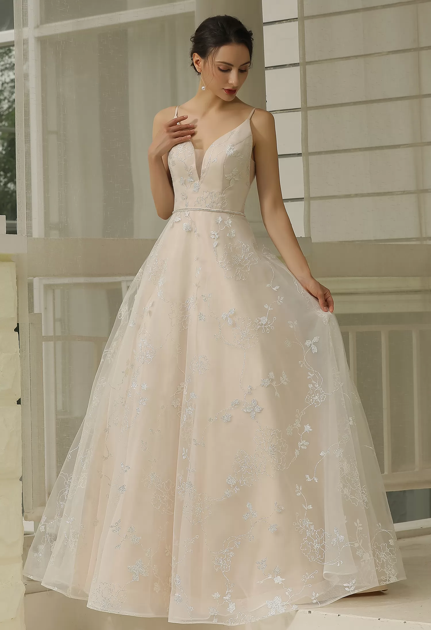 Glitter Patterned Wholesale Wedding Dress