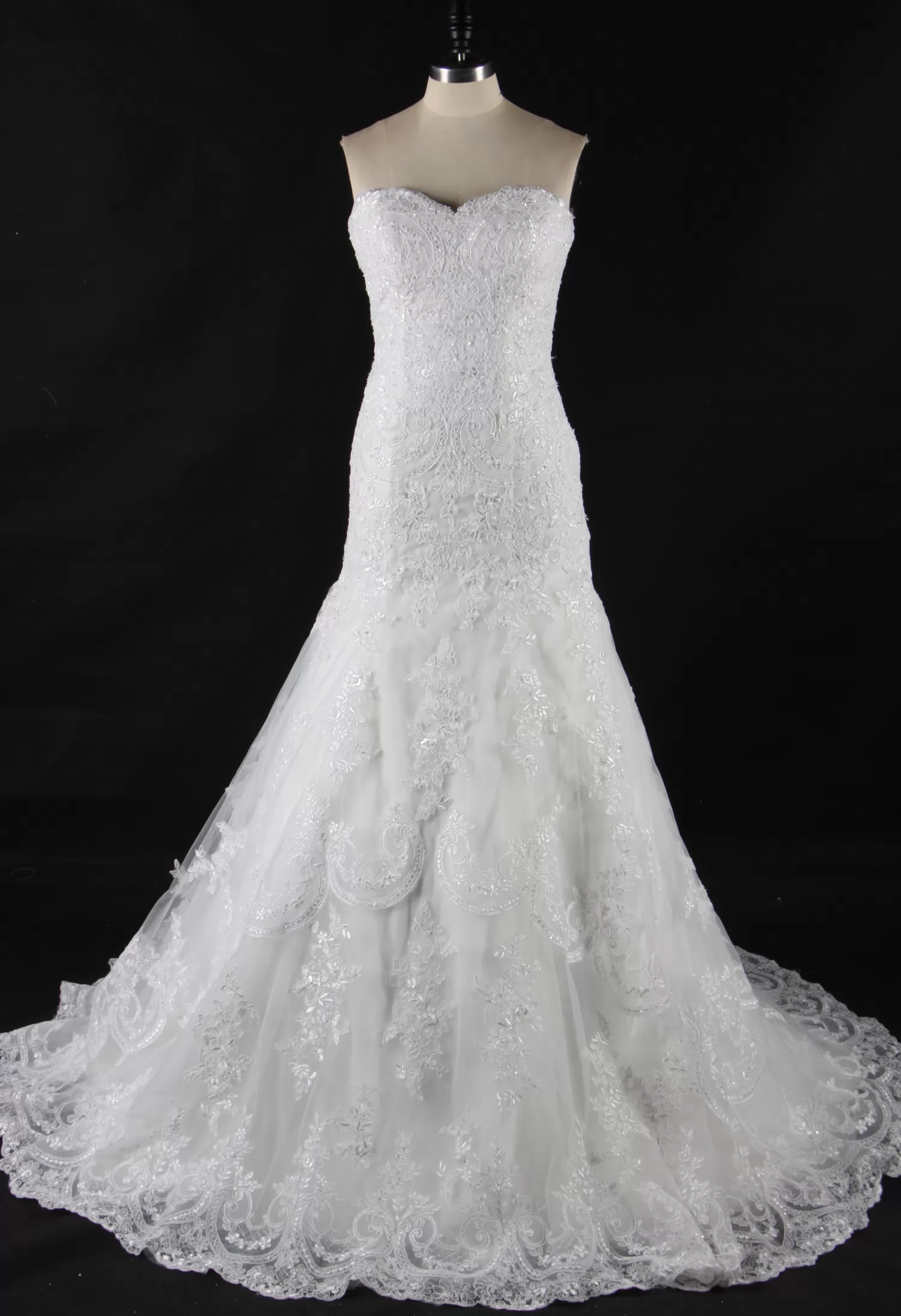 Graceful Lace Fit And Flare Wedding Dress