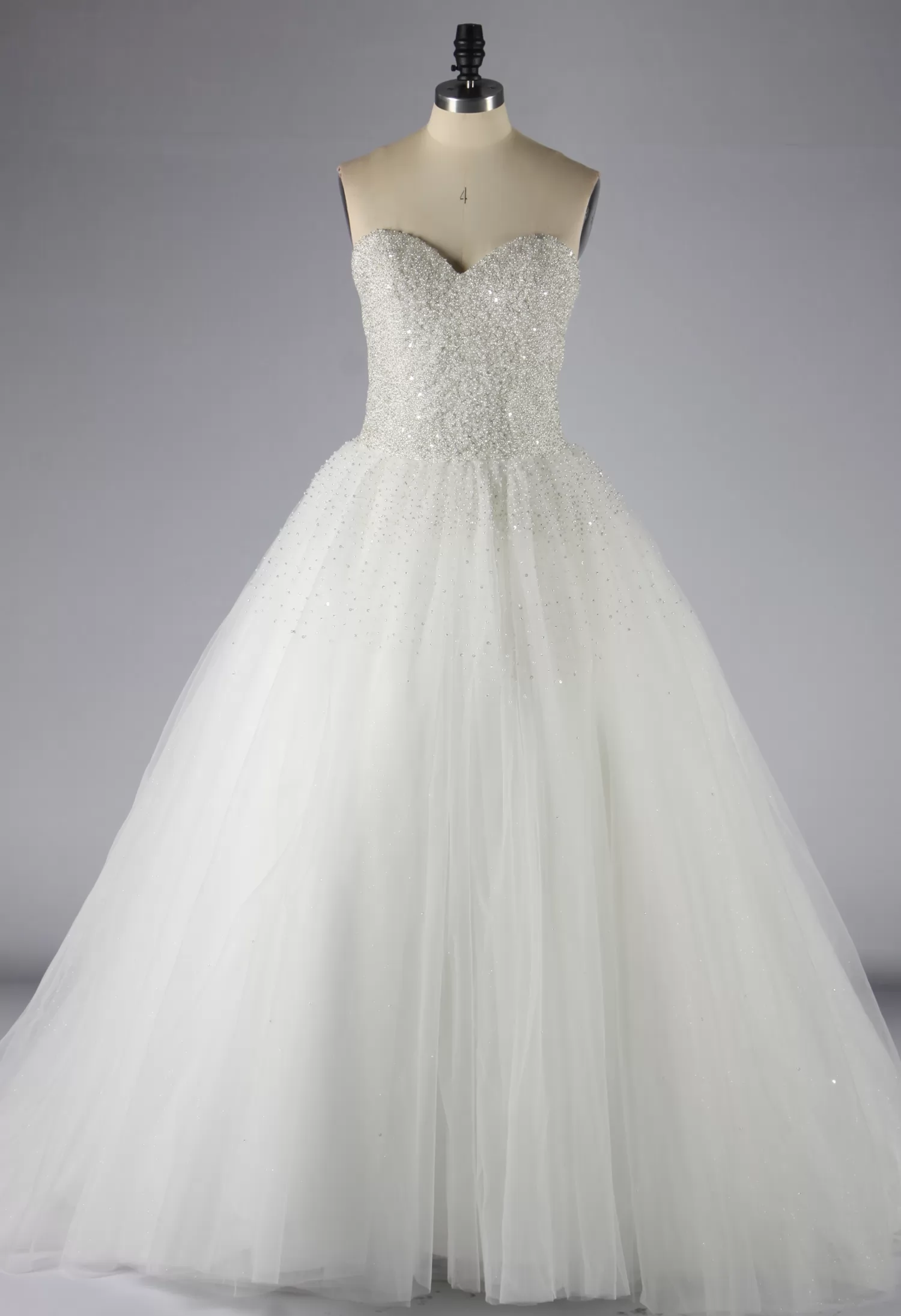 Sparkling Sweetheart Crystal Beaded Tulle Ballgown Wedding Dress