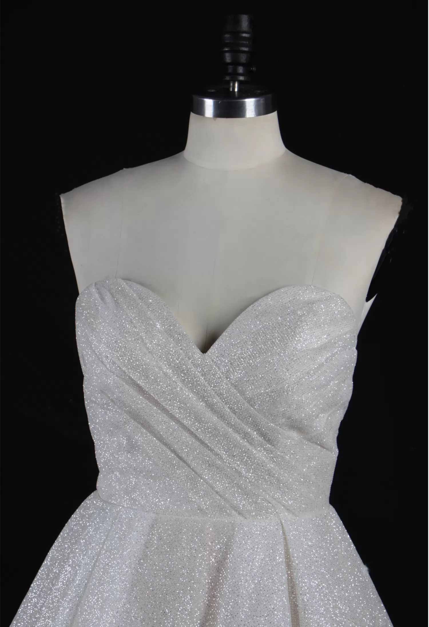 slim fit dress slacks Plus Size Strapless Glitter Dress with Detachable Train main image 0