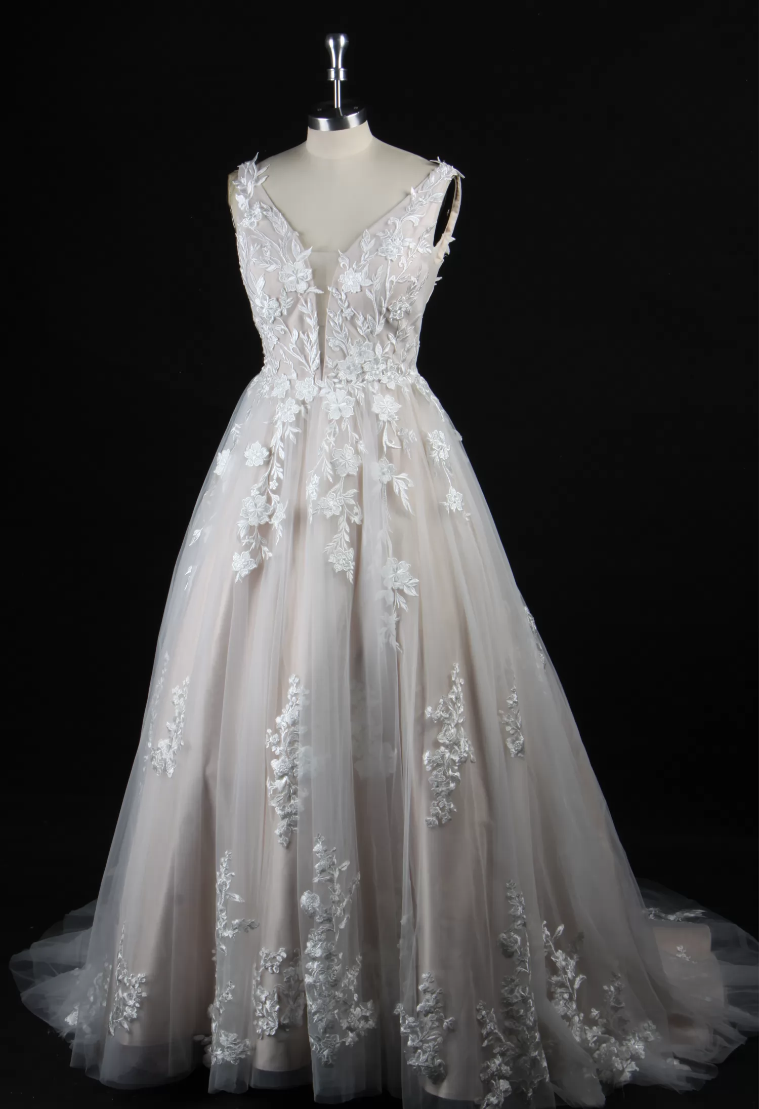 Floral Lace A-line Bridal Ballgown Wedding Dress