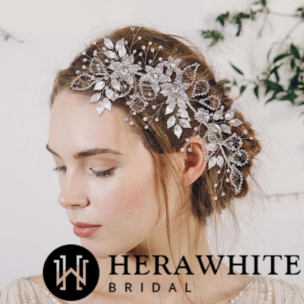 Luxury Gold Leaf Crystals Bridal Headpiece