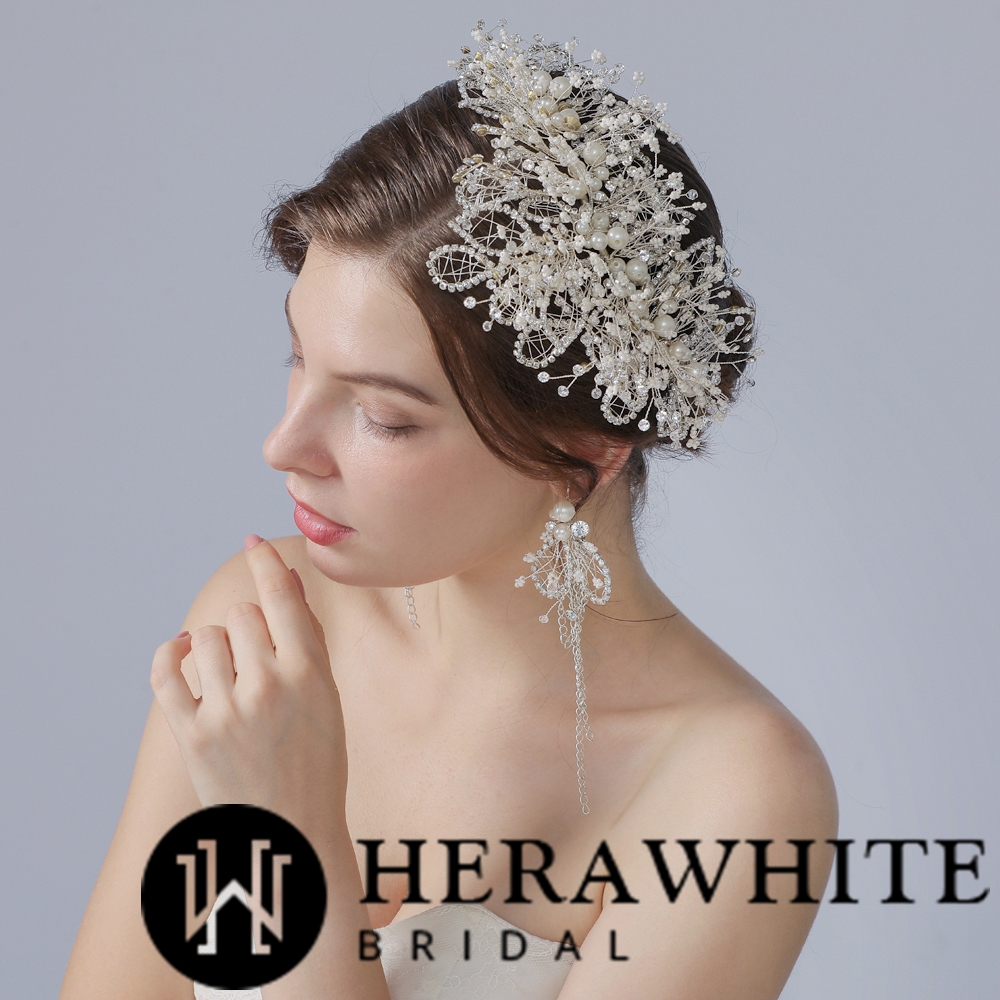 Pretty Rhinestones Pearls Bead Branch Headpieces