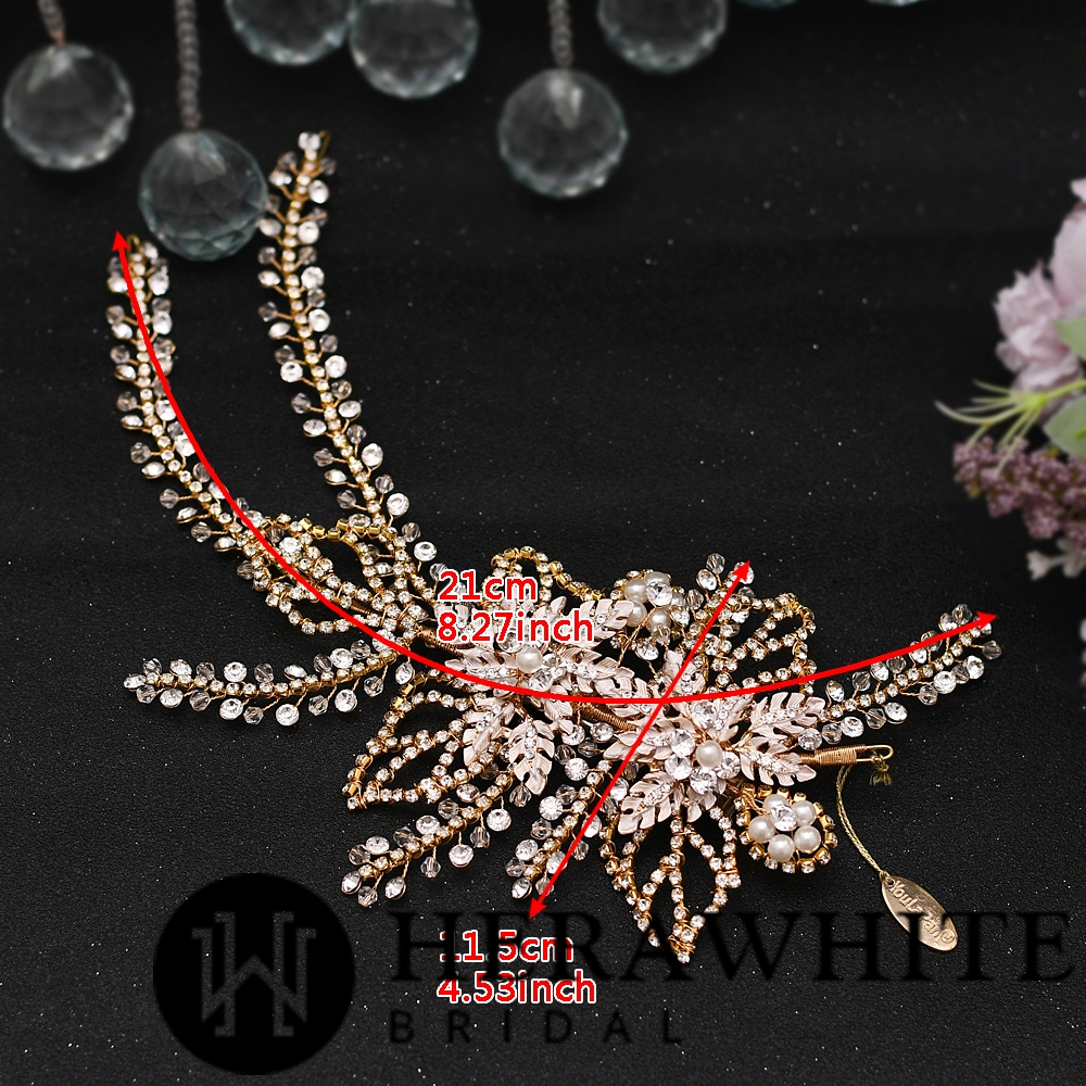 Flower Crystals and Pearls Bridal Headpiece