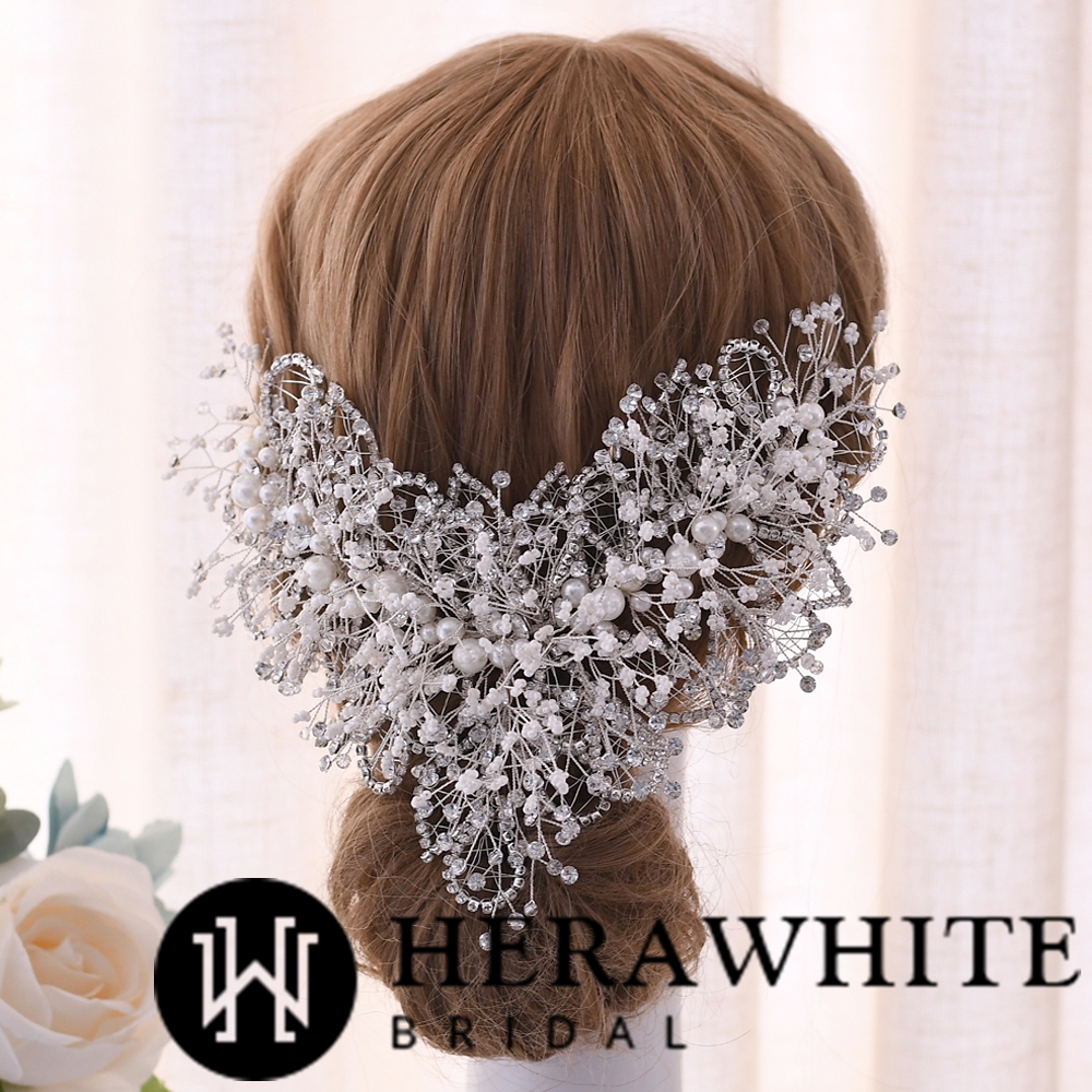 Pretty Rhinestones Pearls Bead Branch Headpieces