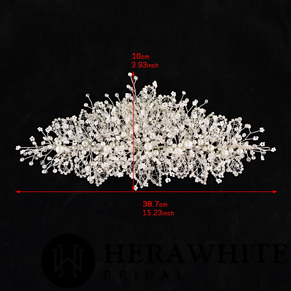 Pretty Rhinestones Pearls Bead Branch Headpieces