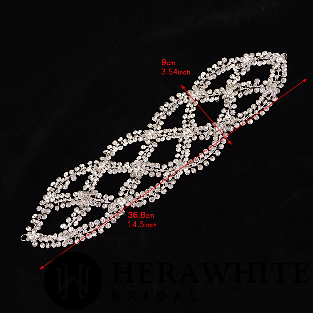 Vintage Silver Alloy Rhinestones Bridal Hair Headpieces