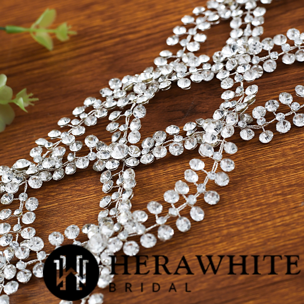 Vintage Silver Alloy Rhinestones Bridal Hair Headpieces